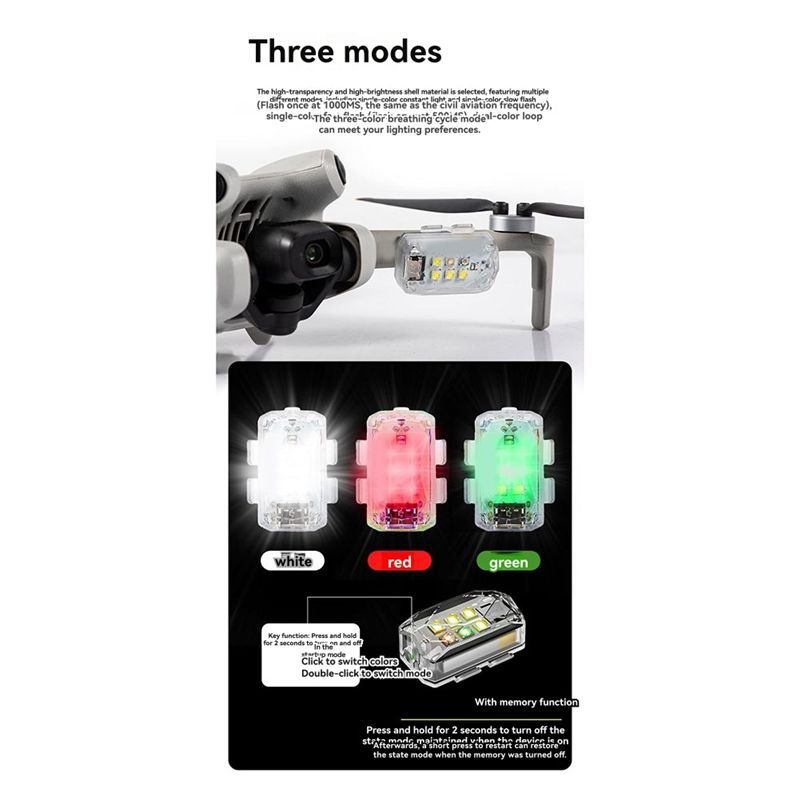 ABZZ-مصباح ليلي LED لطائرة DJI - مراجعة Drone Strobe Light وسعره